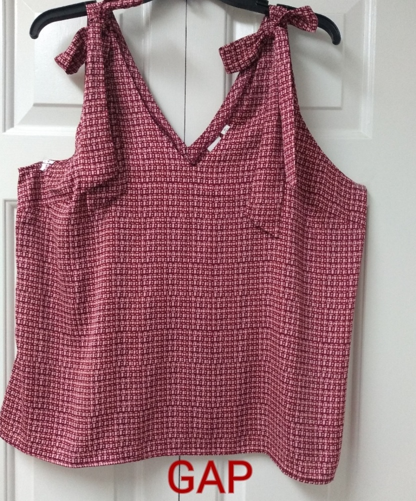 GAP Red Tank Top with Bow Straps